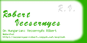 robert vecsernyes business card