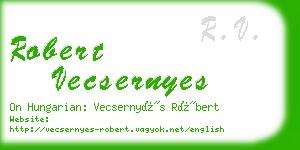 robert vecsernyes business card